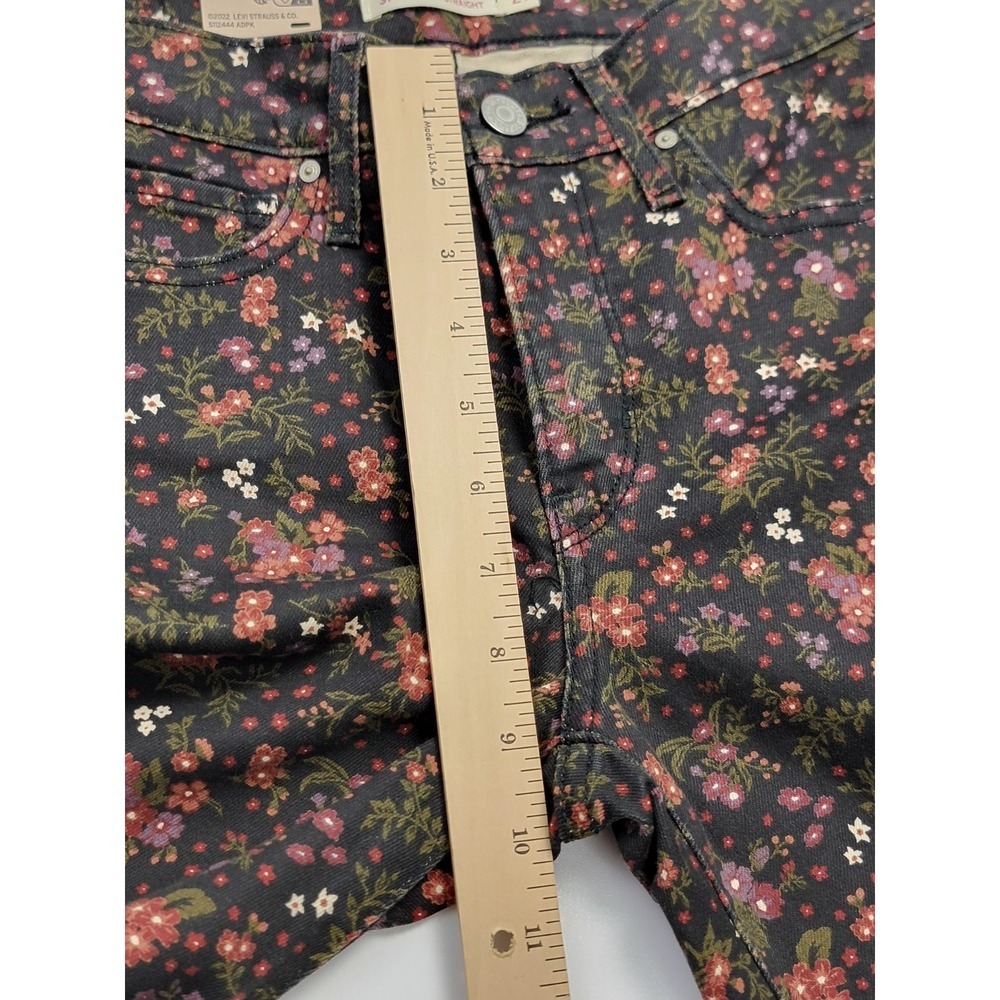 Levi's 314 Shaping Straight Floral Jeans Women's 27x30 Mid Rise HyperSoft New - Picture 5 of 10